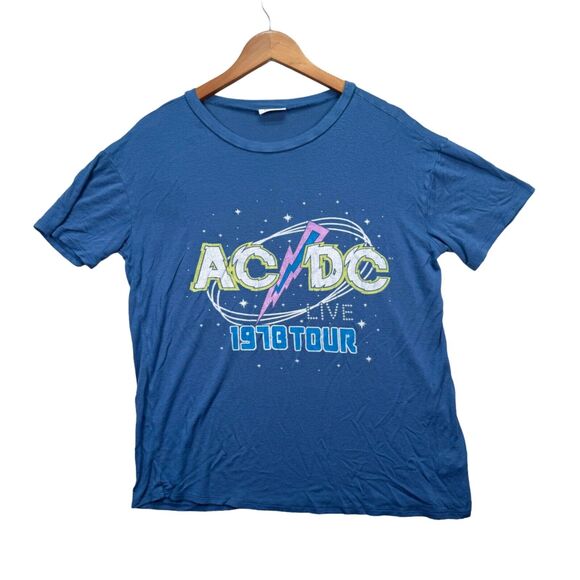 ACDC Intergalactic Space Live Tour 1978 Adult Shirt Galaxy Stars Rock Concert S - Picture 1 of 3